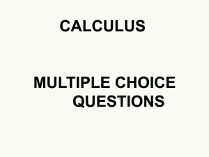 CALCULUS MCQS