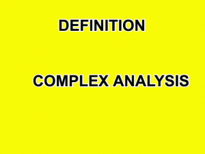 COMPLEX ANALYSIS