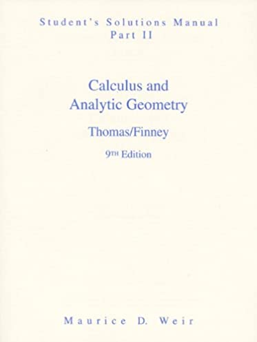 Calculus and Analytic Geometry - Student's Solutions Manual, Part 2