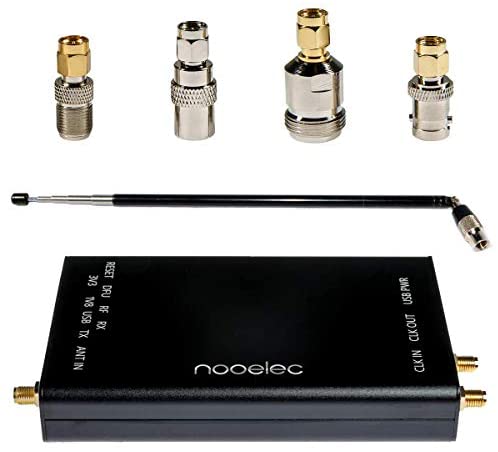 Nooelec HackRF Complete Bundle - Genuine HackRF One Software Defined Radio (SDR) with 0.5PPM TCXO in a Custom Black Aluminum Enclosure. ANT500 Antenna & SMA Antenna Adapter Bundle Included