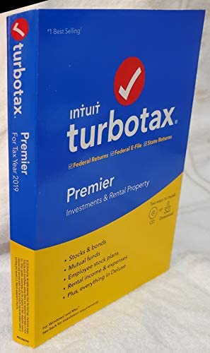 Turbotax 2019 Premier Fed + State Tax Software CD [PC and Mac] [Old Version]