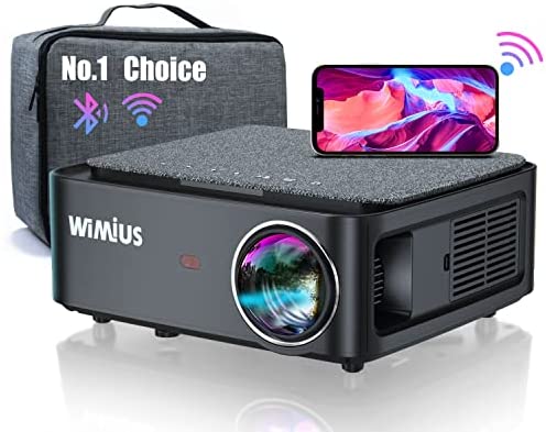 5G WiFi Bluetooth 4K Projector, WiMiUS K1 Outdoor Video Projector Native 1920x1080 LED Projector Support 60Hz 4P/4D Keystone, Zoom 500" Screen PPT 150,000H Works with PC DVD PS5 Smartphones
