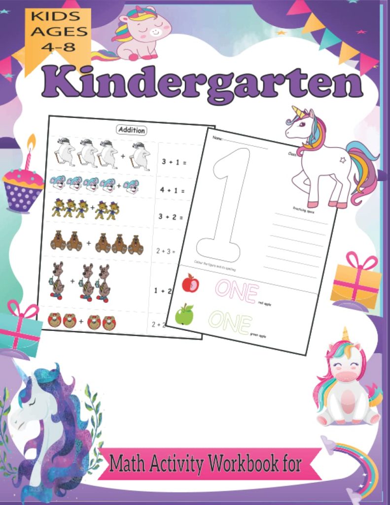 Kindergarten Math Activity Workbook for kids ages 4-8: Arithmetic, Counting: Children's Activity Book Ages 4-6: A Beginner Mathematics Kids Workbook for Self Study & Homeschool