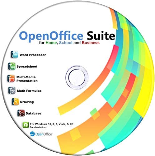 Open Office Suite 2022 on CD for Home Student and Business, Compatible with Microsoft Office Word Excel PowerPoint for Windows 11 10 8 7 powered by Apache