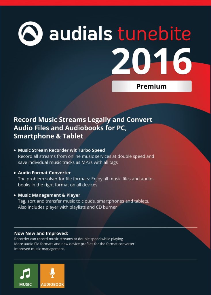 Audials Tunebite 2016 Premium: Low-price Recorder for Recording Music Streams with Audio Format Converter [Download]