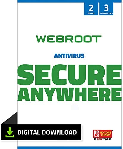 Webroot Antivirus Software 2022 | 3 Device | 2 Year Download for PC/Mac